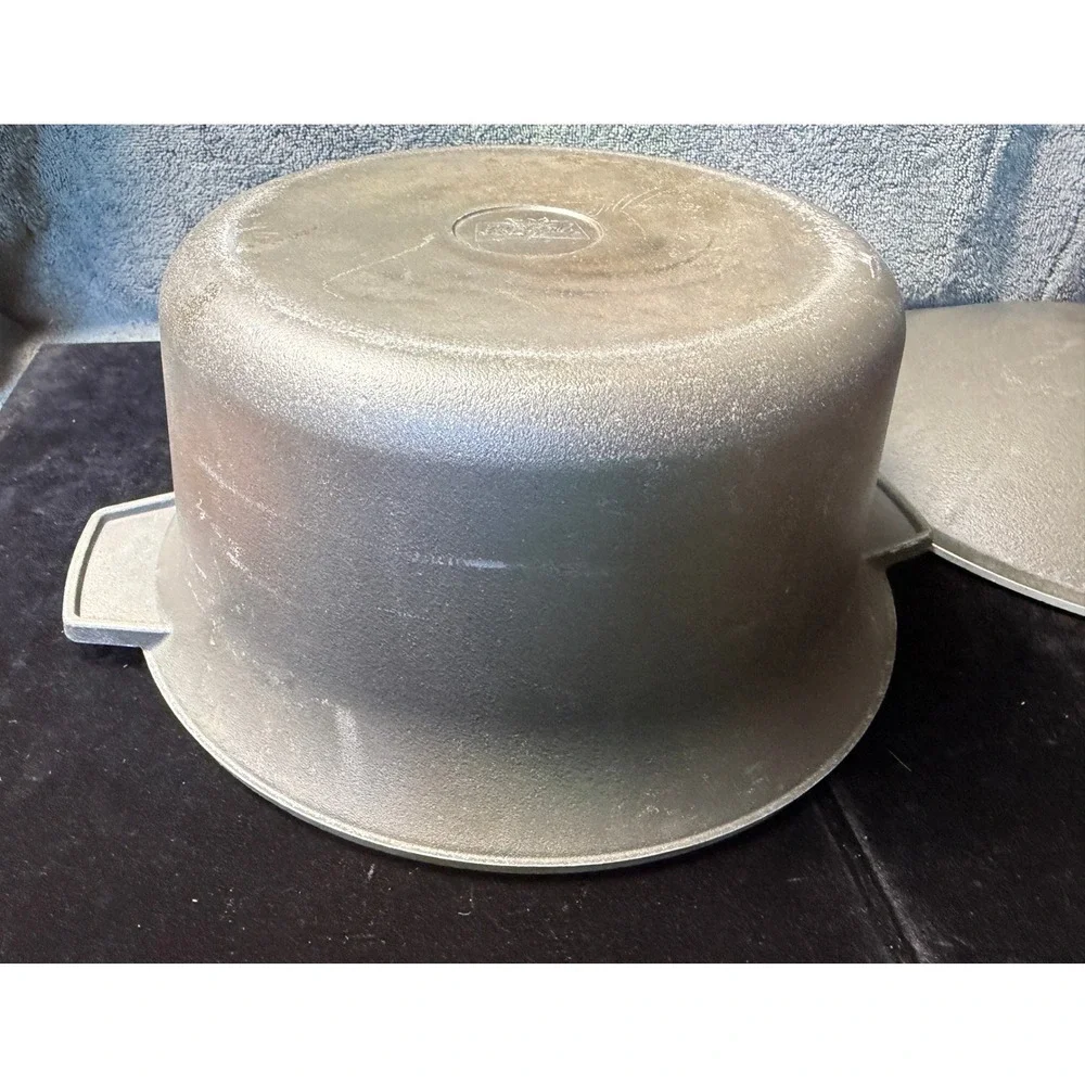 Vintage Regal Cast Aluminum Dutch Oven Pot with Lid Silver Grey Round Stockpot